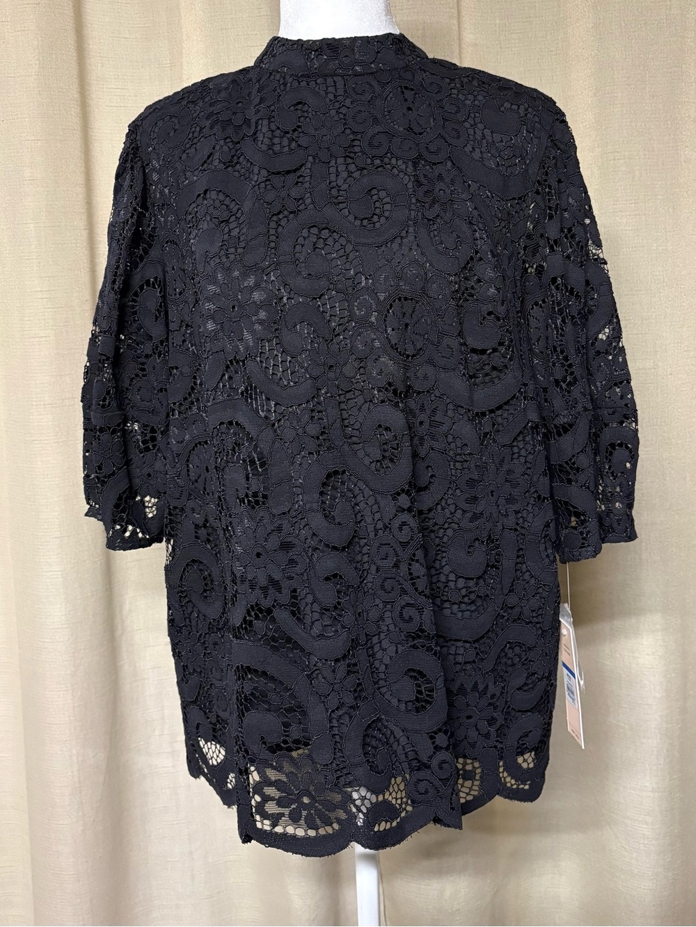Nanette Lepore Black Crochet Lace Blouse